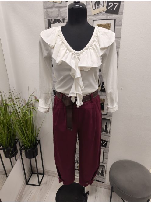 6224 Lucinda – Bordó lezser bő szárú nadrág