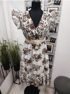 67089 Líza ruha (fehér alapon barna minta)