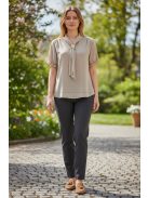 6875 Celestine Glow – női V-kivágott brossblúz (bézs)