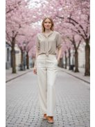 6875 Celestine Glow – női V-kivágott brossblúz (bézs)