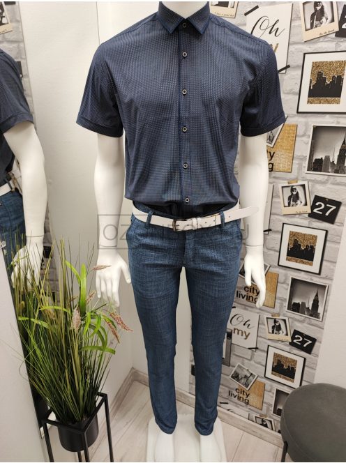 7727 Férfi SLIM FIT kék kockás nadrág