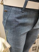7727 Férfi SLIM FIT kék kockás nadrág