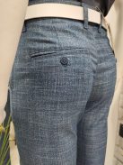 7727 Férfi SLIM FIT kék kockás nadrág