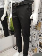 7729 Férfi SLIM FIT fekete nadrág