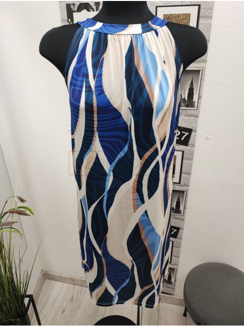 84269-11 OLIVIA nyakán kötős mintás mini ruha