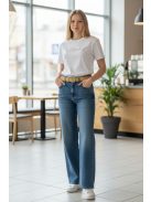 9-2318 PARIZS női rövid ujjú feliratos felső – letisztult, nőies alapdarab (fehér)