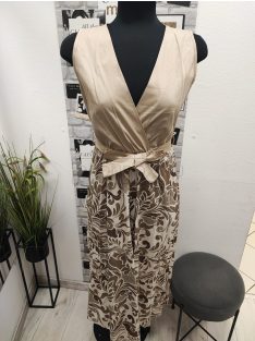   90486 CAMILLA (természet ihlette elegancia) ujjatlan maxi ruha (bézs)