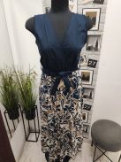 90486 CAMILLA (természet ihlette elegancia) ujjatlan maxi ruha (sötétkék)