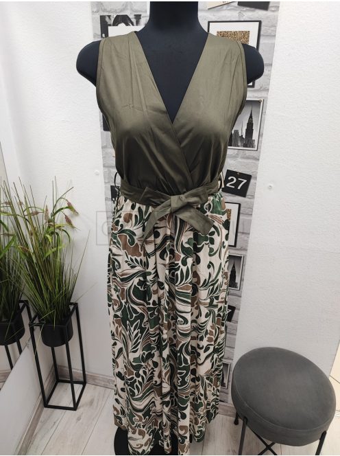 90486 CAMILLA (természet ihlette elegancia) ujjatlan maxi ruha (keki)
