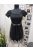 9111 LARA csipkebetétes szalagkötős ruha fekete színben