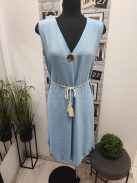 91462 Serena – babakék nyári ruha tassel-övvel