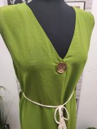 91462 Serena – kiwi zöld nyári ruha tassel-övvel