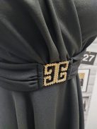 9260 PARMA átlapolt díszcsatos ruha fekete színben