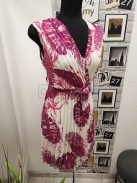 9272 ISABELLA pliszírozott átlapolt ruha pink mintával