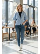 96128 Seraphina – 3/4-es ujjú oversize kabátka (jégkék)