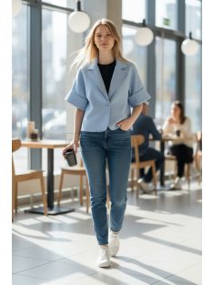   96128 Seraphina – 3/4-es ujjú oversize kabátka (jégkék)