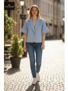 96128 Seraphina – 3/4-es ujjú oversize kabátka (jégkék)