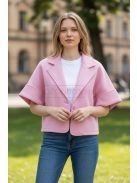 96128 Seraphina – 3/4-es ujjú oversize kabátka (pasztel rózsaszín)