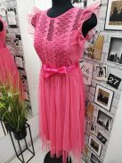 9665 CECÍLIA tüll maxi ruha pink