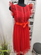 9665 CECÍLIA tüll maxi ruha piros