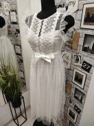 9665 CECÍLIA tüll maxi ruha fehér