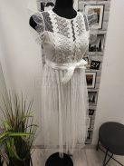 9665 CECÍLIA tüll maxi ruha fehér