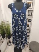 9775 Freesia – virágos nyári ruha (kék)