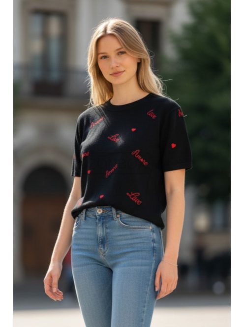 A1287 Amoura Knit női mintás kötött felső
