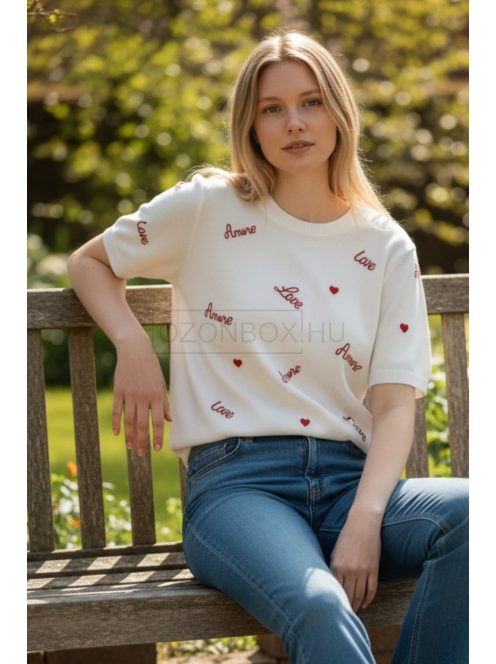 A1287 Amoura Knit női mintás kötött felső