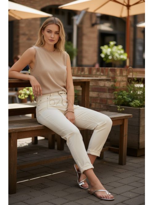 BF5128-12B Evelyne Ivory Mom-Fit nadrág