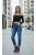 BF5837-H Dafne középkék loose fit farmernadrág övvel