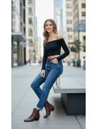 BF5837-H Dafne középkék loose fit farmernadrág övvel