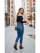 BF5837-H Dafne középkék loose fit farmernadrág övvel