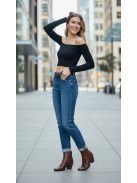 BF5837-H Dafne középkék loose fit farmernadrág övvel