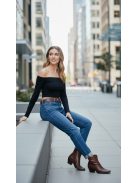 BF5837-H Dafne középkék loose fit farmernadrág övvel