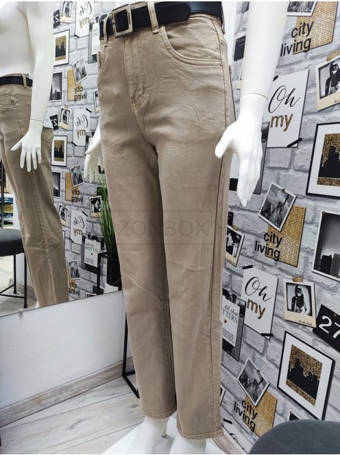 BQ1037-59 MS High Waist, Wide Leg nadrág (mogyoró)