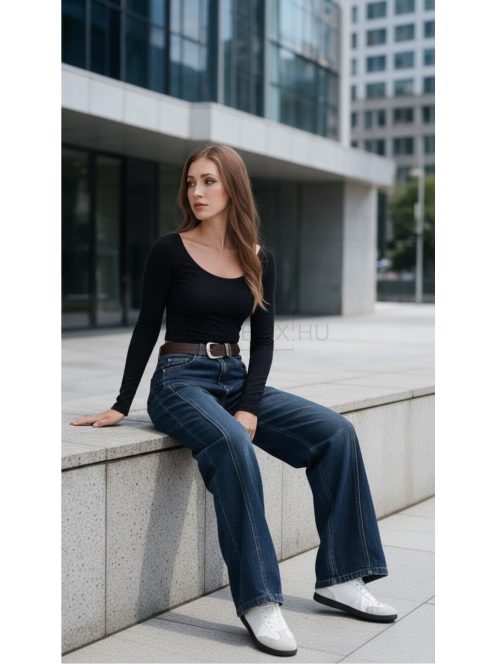 BQ5287 CASSANDRA – sötétkék WIDE LEG női farmernadrág