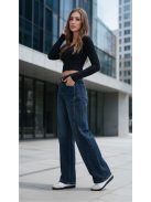 BQ5287 CASSANDRA – sötétkék WIDE LEG női farmernadrág