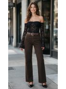 BQ5910-21 OTTAVIA – csokoládébarna WIDE LEG női farmernadrág