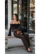 BQ5910-21 OTTAVIA – csokoládébarna WIDE LEG női farmernadrág