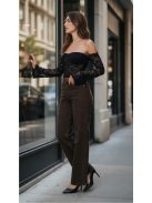 BQ5910-21 OTTAVIA – csokoládébarna WIDE LEG női farmernadrág