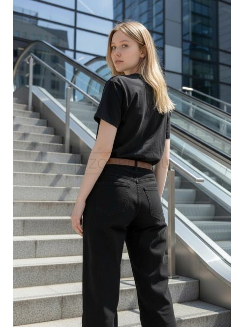 BQ9320-13 Noemi - egyenes szárú farmernadrág (fekete)