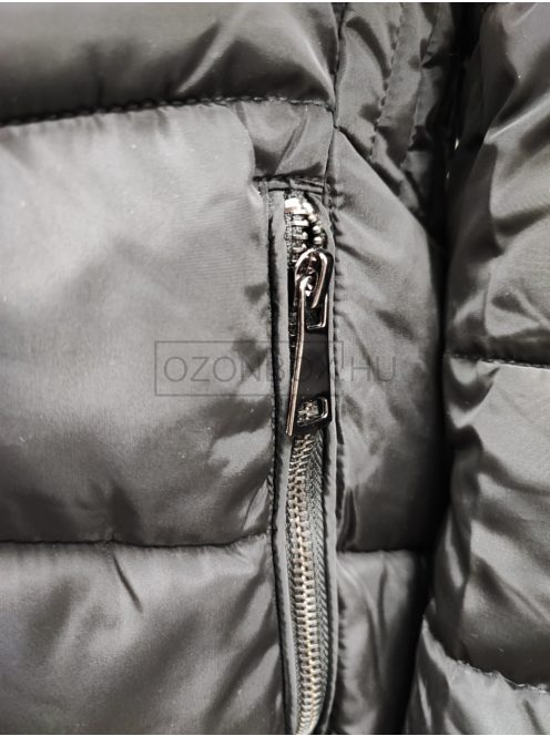 DK110L-1 női hosszú, karcsúsított kabát, EXTRA méret fekete színben