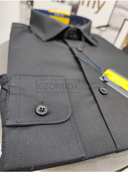 DSM-420L SLIM FIT férfi hosszú ujjú ing fekete