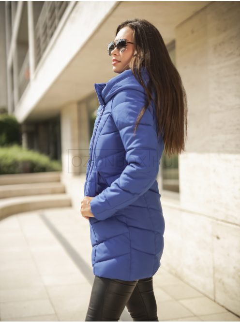 DX8892C SOAVE női steppelt hosszú kabát (kék)
