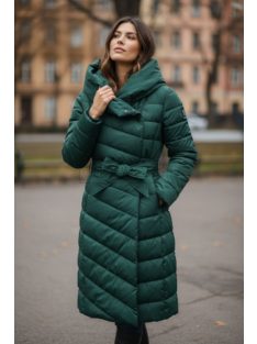 DX8972E Amara – mély zöld kabát nagy kapucnival