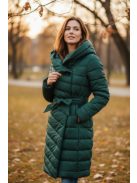 DX8972E Amara – mély zöld kabát nagy kapucnival
