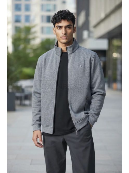 F-500 MARCOSTAR férfi hosszú ujjú cipzáras kardigán (szürke)