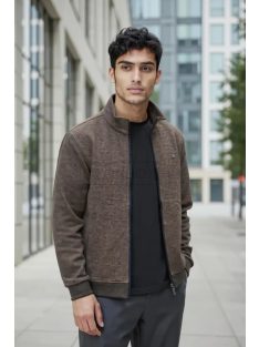   F-500 MARCOSTAR férfi hosszú ujjú cipzáras kardigán (kávébarna)