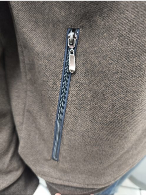 F-500 MARCOSTAR férfi hosszú ujjú cipzáras kardigán (kávébarna)